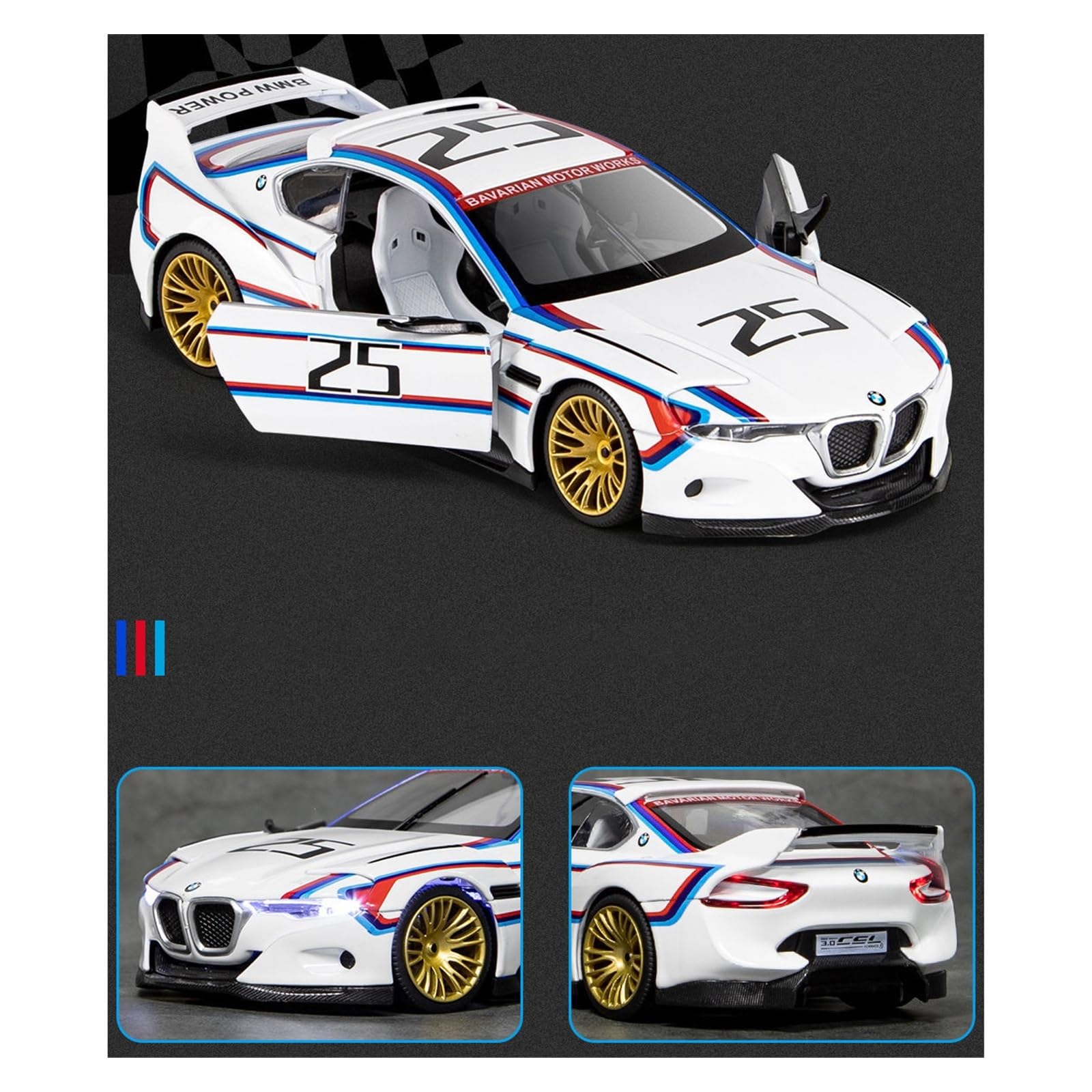 Amazon | 1:24 BMW 3.0CSL/オマージュR/M4/M6/Z4に適しています。 合金